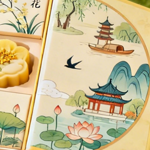 Chinese-style pastry double-door gift box