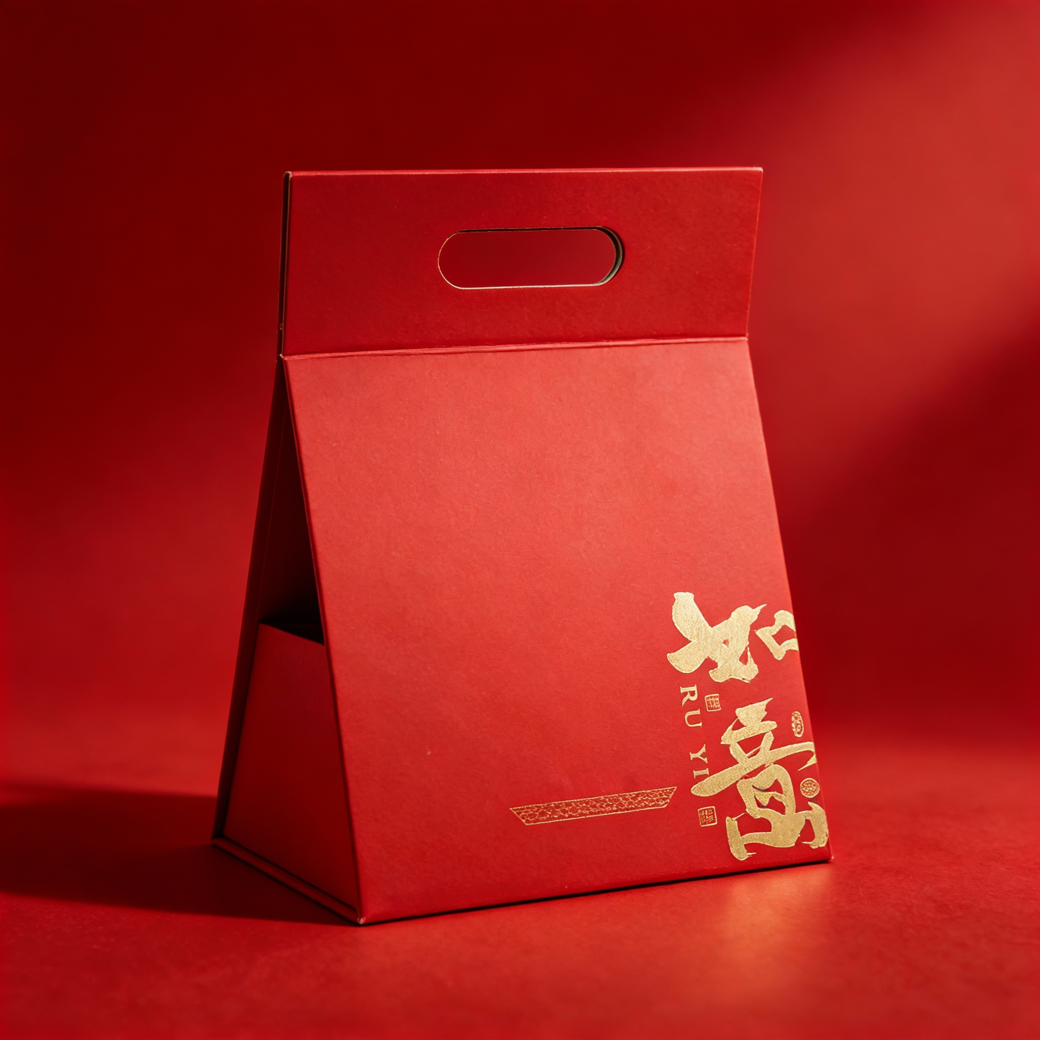 Folding triangular handheld box